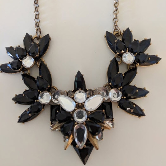 J.Crew Cluster Stone Black Necklace - Picture 2 of 3